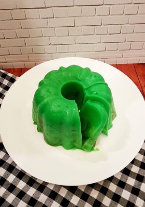 Foto resep Puding roti tawar pandan