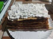 Una foto de milhojas dulces