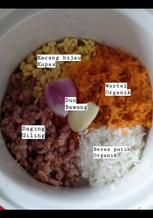 Foto resep MPASI 6 Bulan (Daging giling, kacang hijau, wortel)