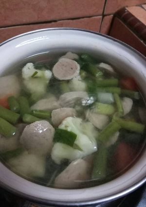 Foto resep Sop bakso menu si kecil😂