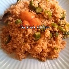 A picture of Okro fried rice.