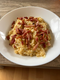 Una foto de Risotto a la carbonara