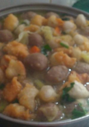 Foto resep Sup baso siomay kering