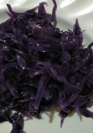 A picture of Fried Purple cabbage.