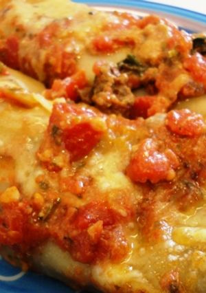A picture of Beef Cannelloni.