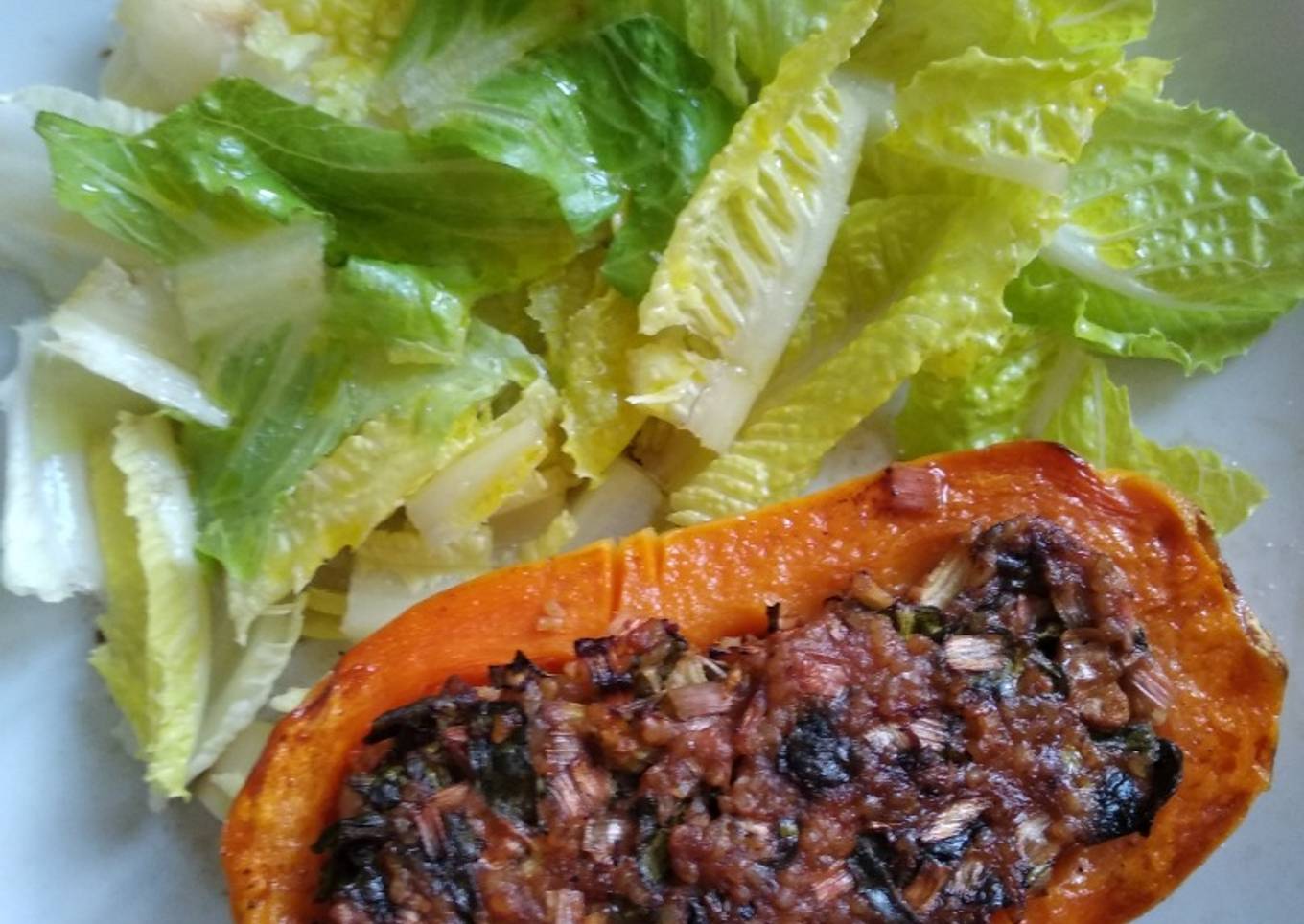 Calabaza rellena al horno