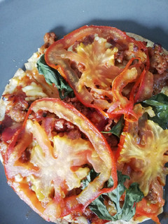 Una foto de Pizza de chorizo