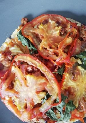 Una foto de Pizza de chorizo
