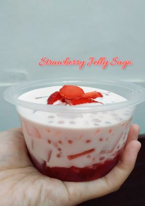 Foto resep Strawberry Jelly Sago