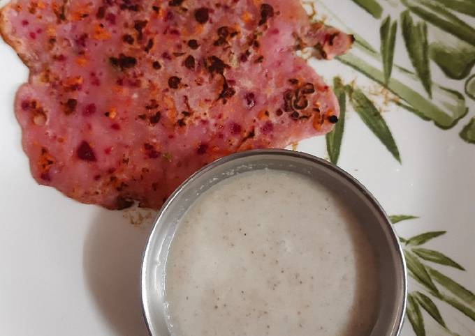 Recipe of Delicious Instant mix veg rawa dosa