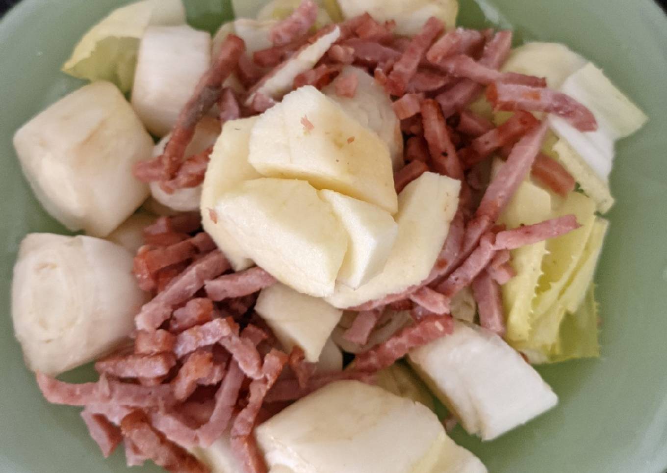 Salade endives pommes bacon