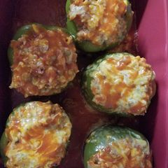 A picture of Chorizo Stuffed Bell Peppers.