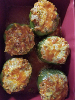 A picture of Chorizo Stuffed Bell Peppers.