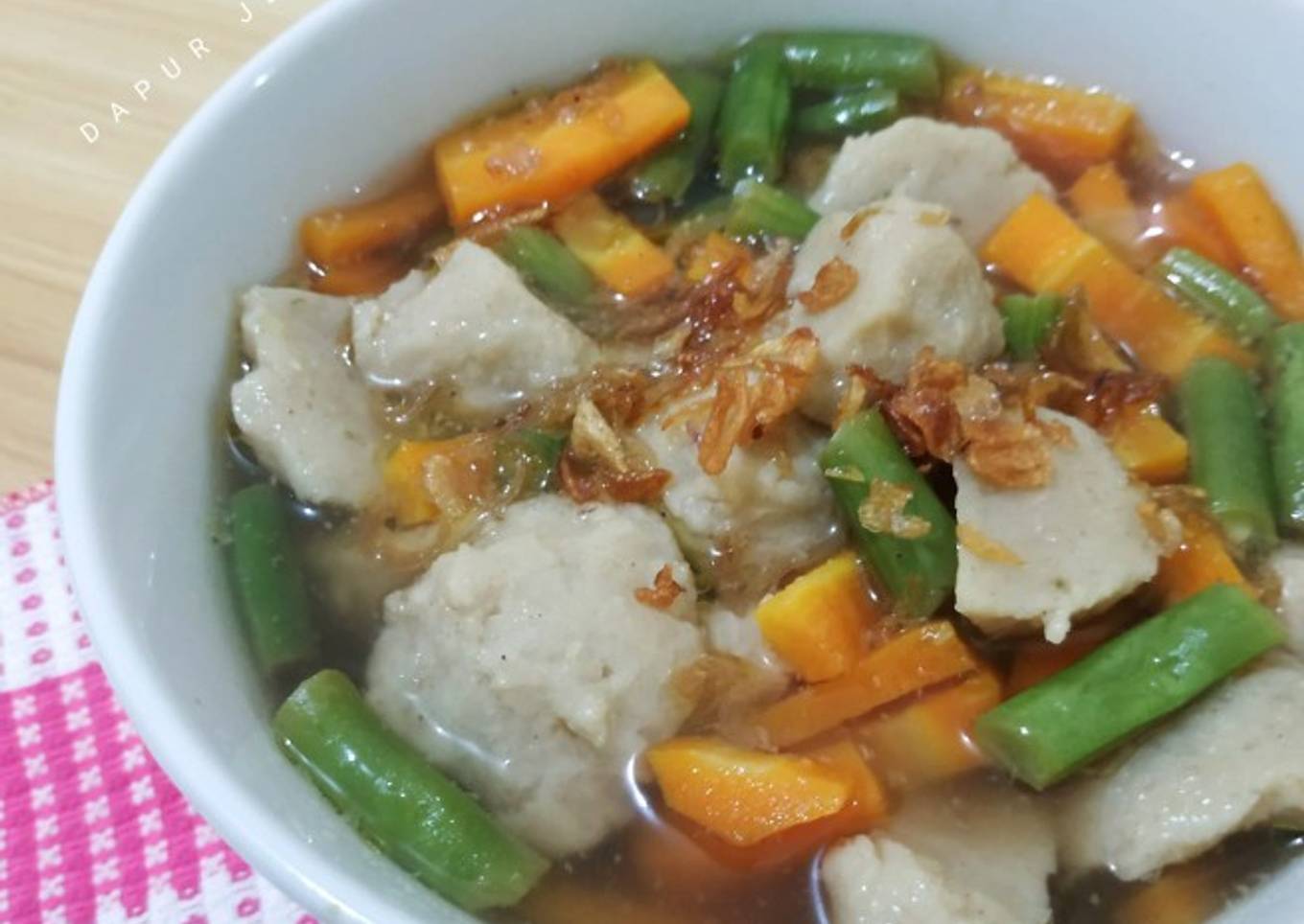 Resep Asem asem wortel buncis bakso yang Lezat