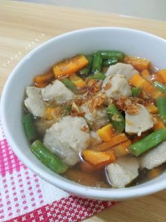 Foto resep Asem asem wortel buncis bakso