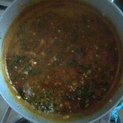 A picture of Ogbono soup with Okra.