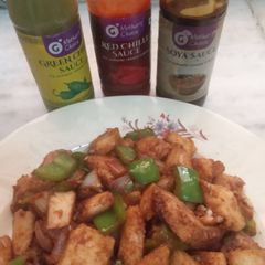 A picture of Idli chili dry.
