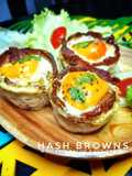 Hash Browns With Beef Bacon & Egg