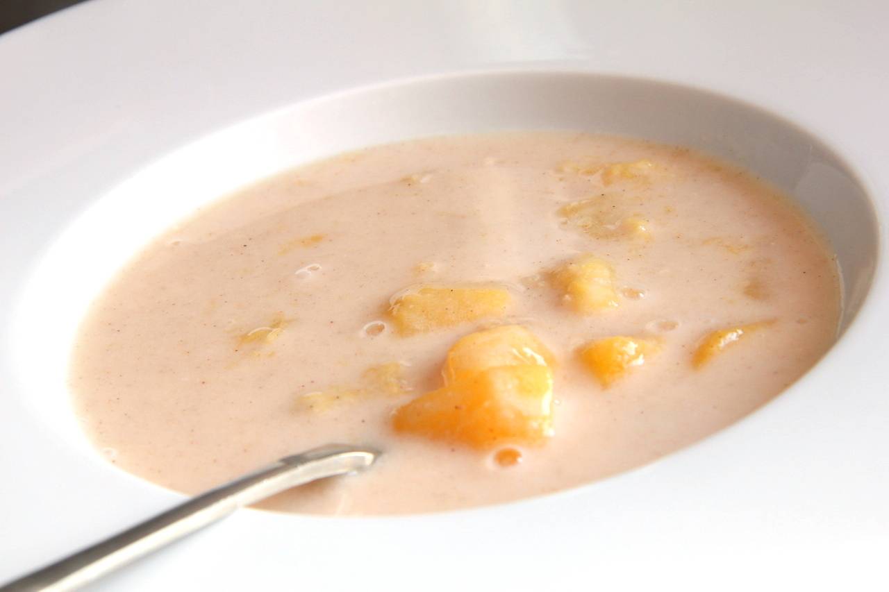 Tejfölös barackleves recept recept fotó