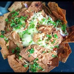 A picture of Healthy loaded nachos.
