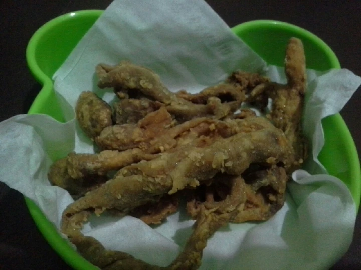 Langkah Gampang Membikin Resep Usus (Ayam) Krispi Renyah / Keripik Usus yang Sempurna Anti Ribet, Mantap