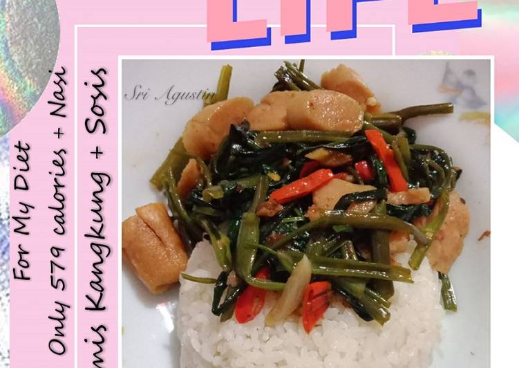 Resep Tumis Kangkung + Sosis Pedas (For My Diet) Anti Gagal