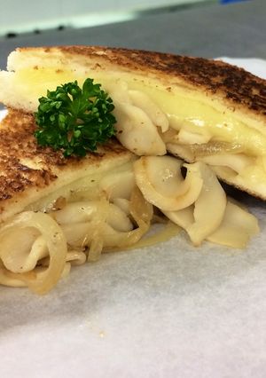 A picture of Grilled Cheese with Milky Mushrooms.