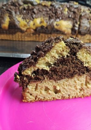 Una foto de Budín de mandarina y chocolate
