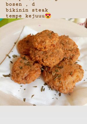 Foto resep Steak tempe salmon, cemilan mpasi 18 bulan