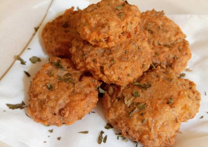 Steak tempe salmon, cemilan mpasi 18 bulan