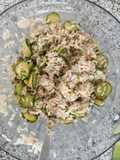 Riso freddo zucchine, pesto e tonno