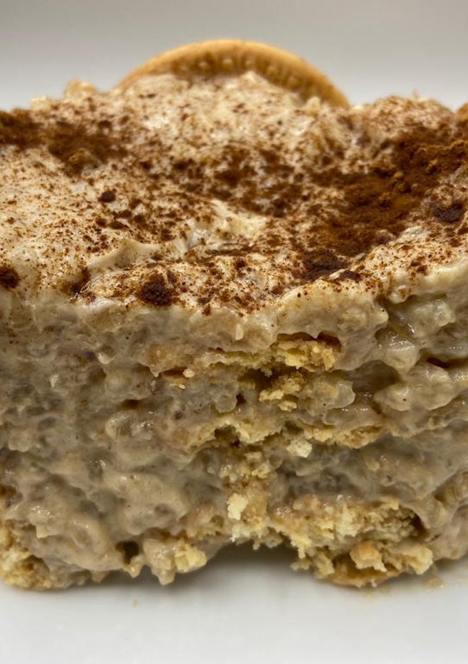 Una foto de Tarta vegana de arroz con leche