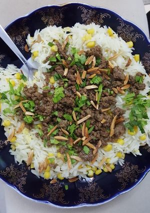 صورة لوصفة اكلة عالسريع (رز ولحمة مفرومة)
