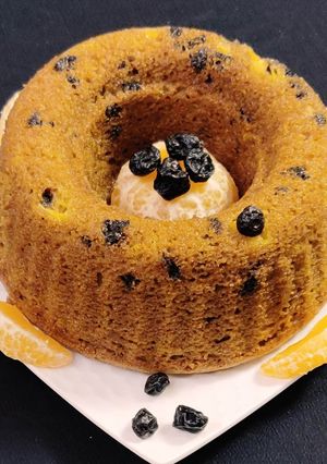 A picture of Vegan Orange Blueberry Cake.
