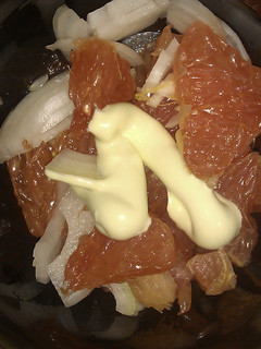 Una foto de Ensalada de toronja y cebolla blanca