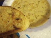A picture of creamy onion soup