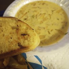 A picture of Cream of Onion Soup.
