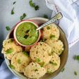 Masala Veg Idli with Peanut coriander Chutney
