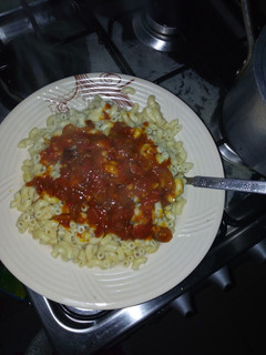 A picture of Macaroni and stew.