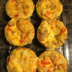 Scrambled eggs in a Muffin Tin A picture of Scrambled eggs in a Muffin Tin.