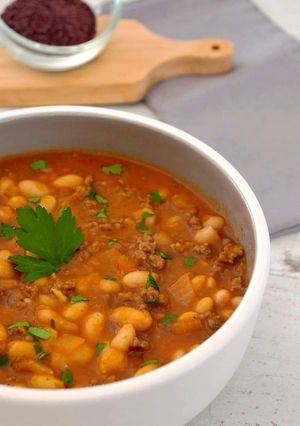Une photo de Haricots blancs à la viande hachée