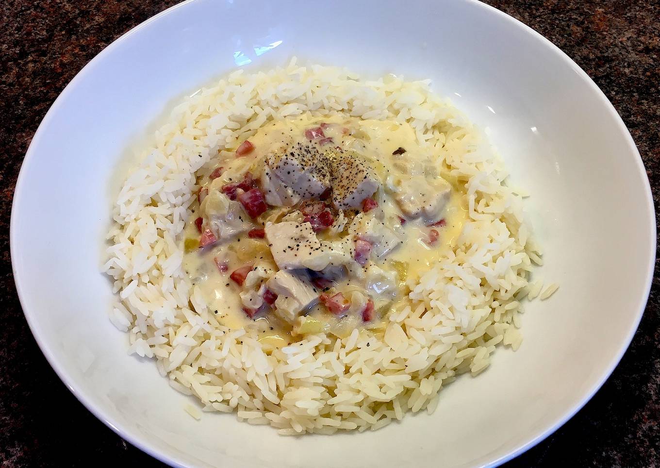 Supreme of Chicken with Italian Ham and Rice