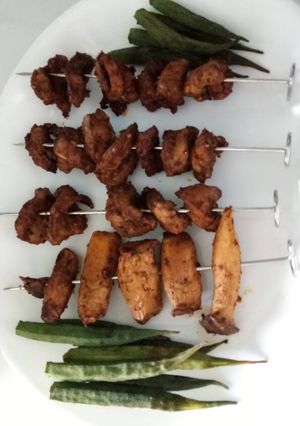 รูปของ หม่าล่าสันในหมูปิ้ง ด้วยหม้อทอด Air fryer