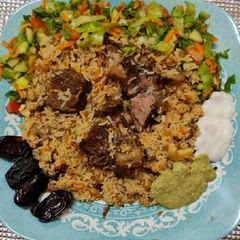 Beef pulao A picture of Beef pulao.