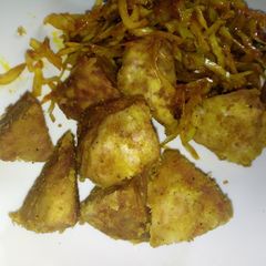 A picture of Fried Nduma (arrow roots).