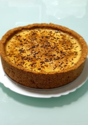 Una foto de Tarta de natillas y galletas