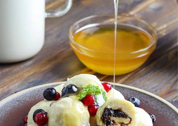 Ленивые вареники с сюрпризом без яиц