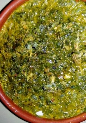 A picture of Ukazi soup.