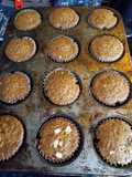 Carrot cupcakes with sliced almonds