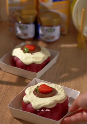 Foto resep Red Velvet Lava Cake No Oven